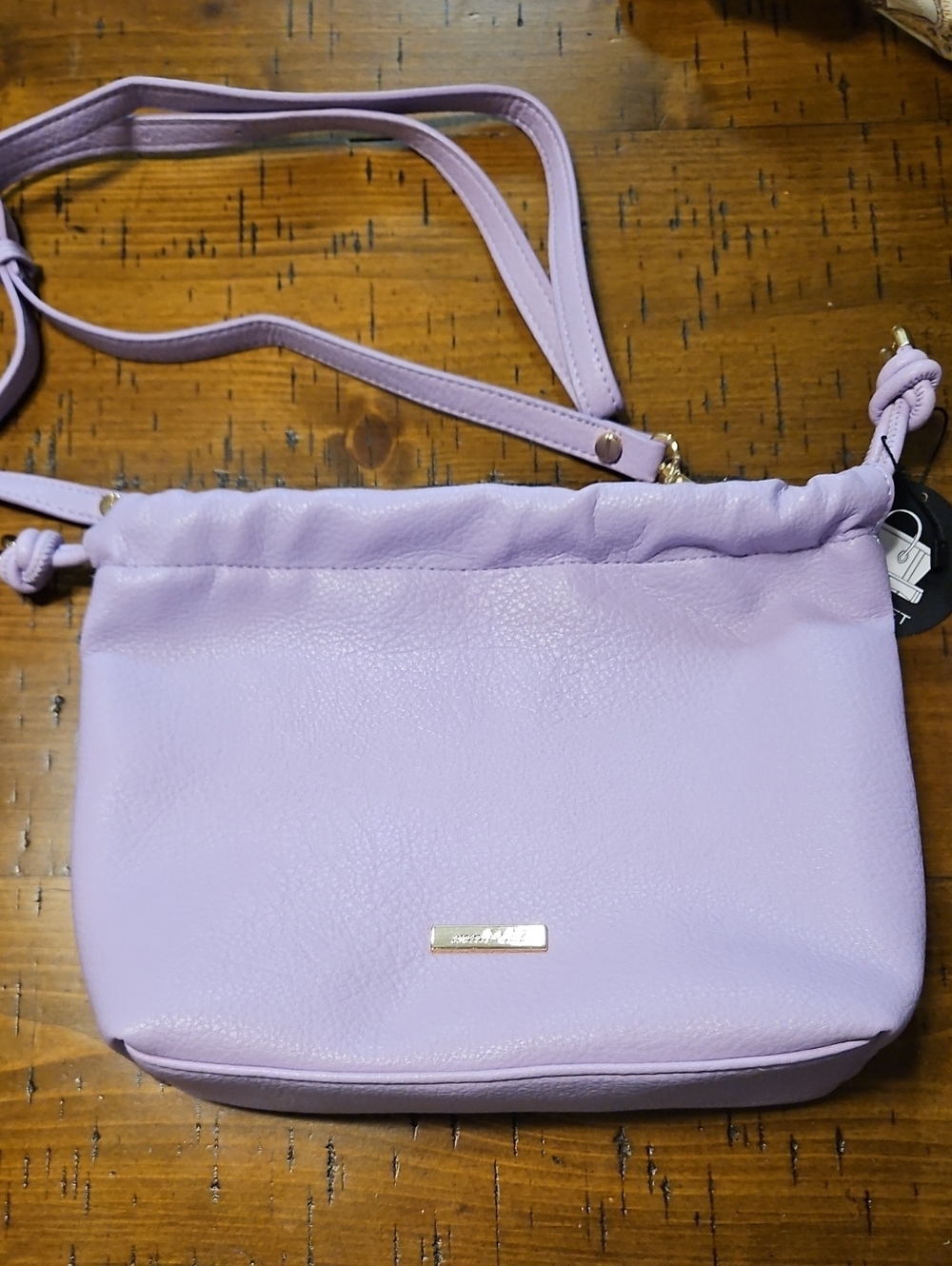 Lavender Pebbled Crossbody Bag with Adjustable Strap